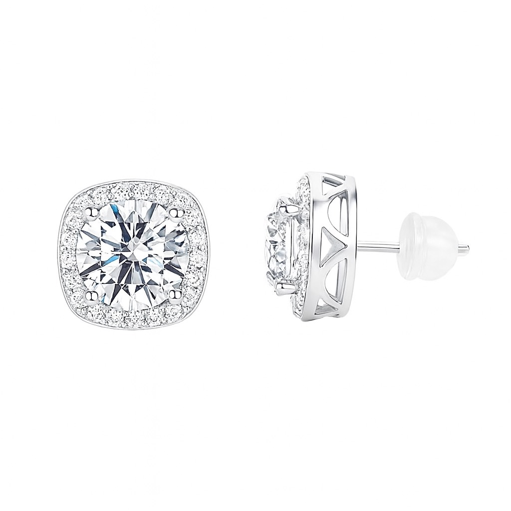 Elegant moissanite stud earrings