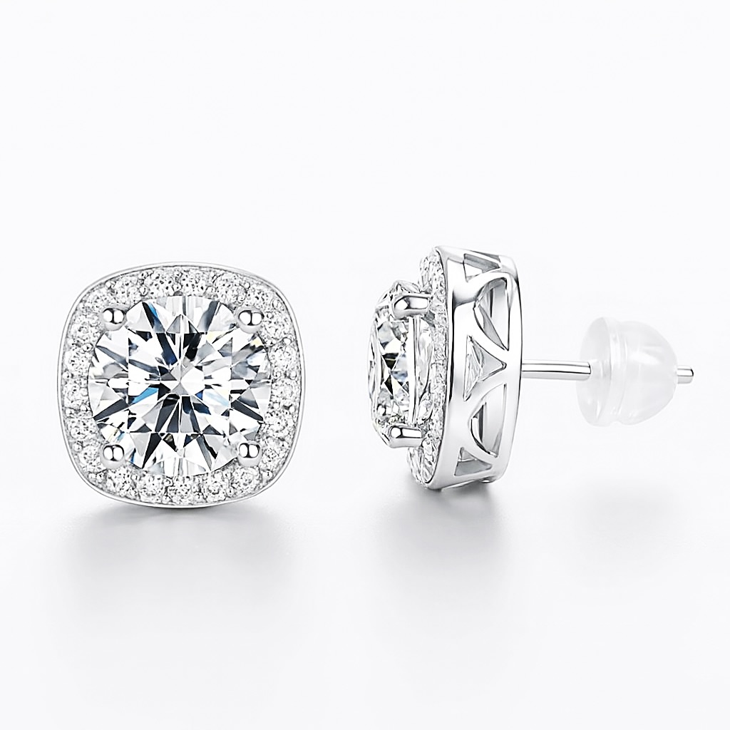 Elegant moissanite stud earrings