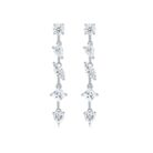 a cascading line of shimmering stones drop earrings
