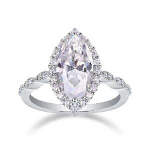 An exquisite 3-carat marquise-cut Moissanite ring