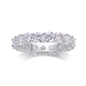 A continuous circle of 0.3-carat moissanites, each meticulously set to create an unbroken ribbon of brilliance. Sculpted with elevated prongs for maximum light play, this eternity band delivers a statement of refined sparkle and timeless elegance
