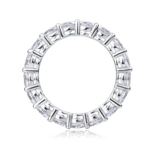 A continuous circle of 0.3-carat moissanites, each meticulously set to create an unbroken ribbon of brilliance. Sculpted with elevated prongs for maximum light play, this eternity band delivers a statement of refined sparkle and timeless elegance