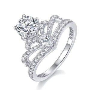 a graceful crown design 1-carat ring